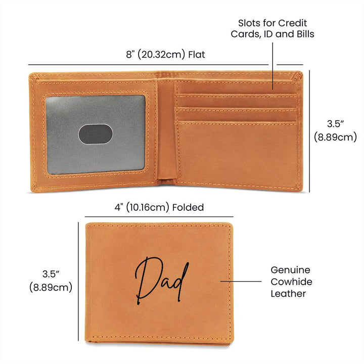 Personalised Graphic Leather Wallet "Dad"