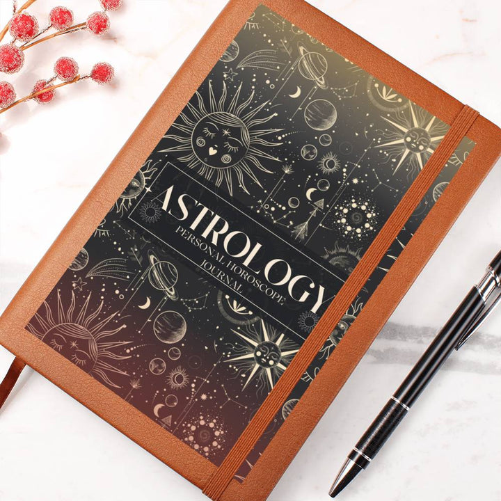 Leather Journal Printed Graphic of Astrology Horoscope Note Book