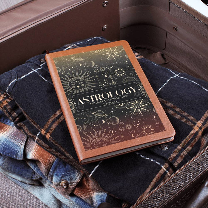 Leather Journal Printed Graphic of Astrology Horoscope Note Book