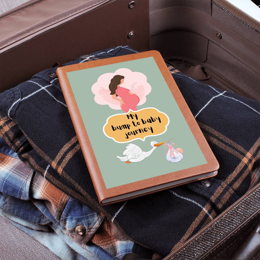 Leather Journal Printed Graphic of Bump to Baby Note Book