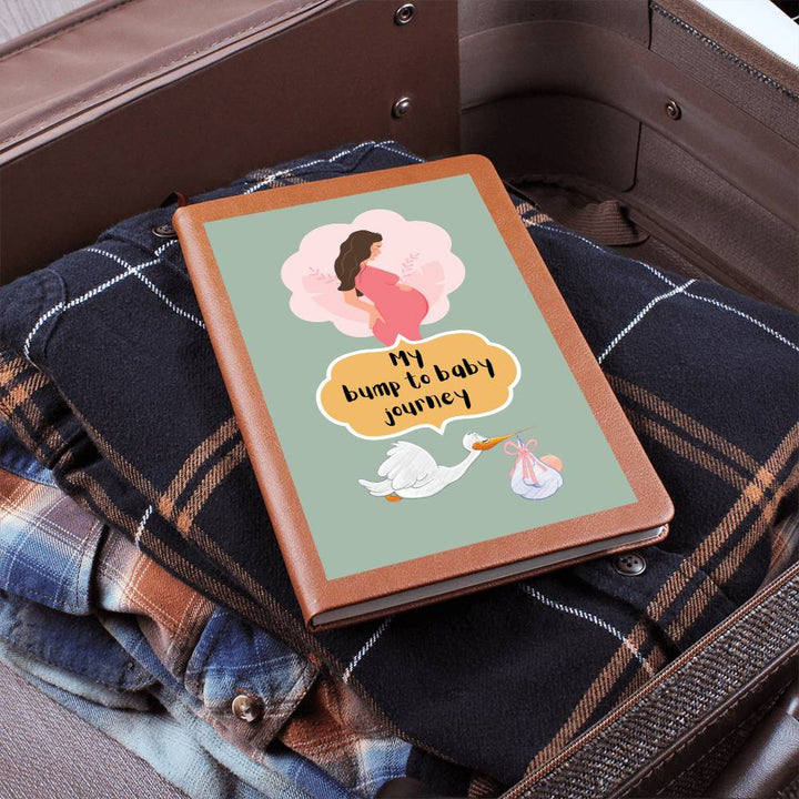 Leather Journal Printed Graphic of Bump to Baby Note Book