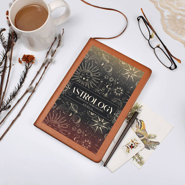 Leather Journal Printed Graphic of Astrology Horoscope Note Book