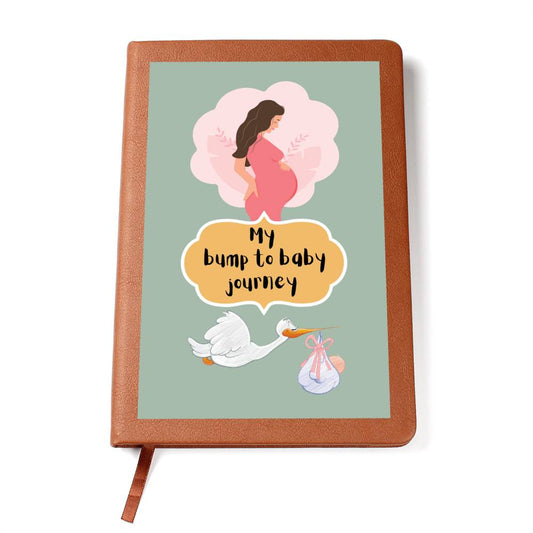 Leather Journal Printed Graphic of Bump to Baby Note Book