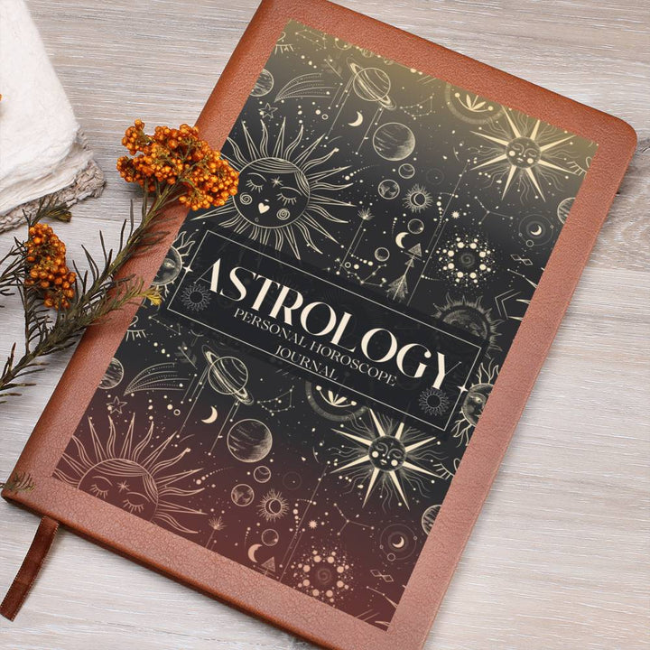 Leather Journal Printed Graphic of Astrology Horoscope Note Book
