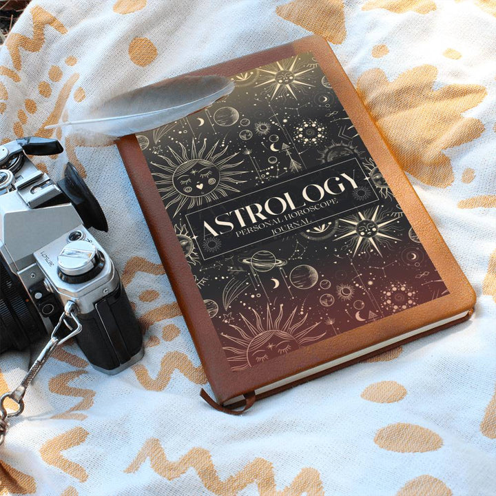 Leather Journal Printed Graphic of Astrology Horoscope Note Book