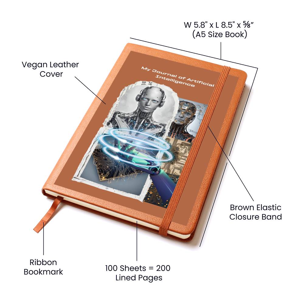 Leather Journal Printed Graphic of My Artificial Intelligence Note Book