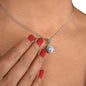 Sparkling cushion cut cubic zirconia necklace gift for mom