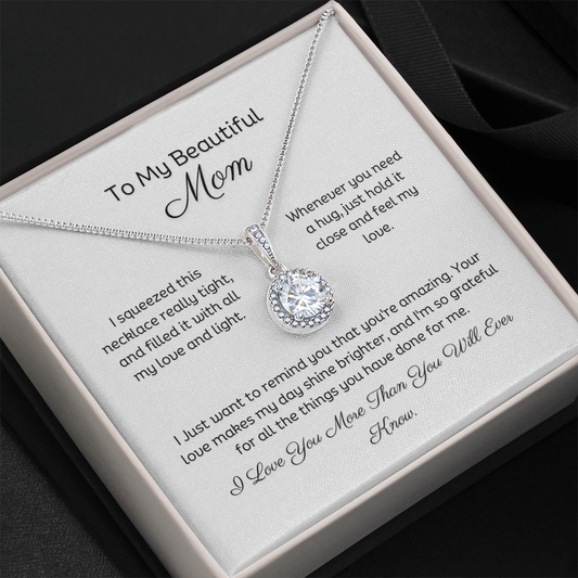 Sparkling cushion cut cubic zirconia necklace gift for mom