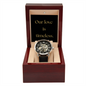 Unique Skeleton Dial Automatic Men's Watch with luxury box LED and message card.  Our love is timeless.