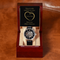 Unique Skeleton Dial Automatic Men's Watch with luxury box LED and message card. Time & tide wait for no one but love shines forever. Love You.