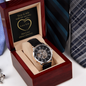 Unique Skeleton Dial Automatic Men's Watch with luxury box LED and message card. Time & tide wait for no one but love shines forever. Love You.