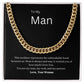 To My Man Gold Cuban Link Chain Necklace