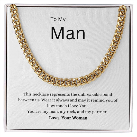Mans Gold cuban link necklace