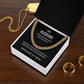 My Husband Cuban Link Chain Necklace Stainless Steel or 14k Gold Finish and heartfelt message card