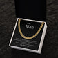 To My Man Gold Cuban Link Chain Necklace