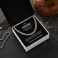My Husband Cuban Link Chain Necklace Stainless Steel or 14k Gold Finish and heartfelt message card