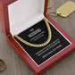 My Husband Cuban Link Chain Necklace Stainless Steel or 14k Gold Finish and heartfelt message card