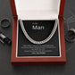 To My Man Gold Cuban Link Chain Necklace