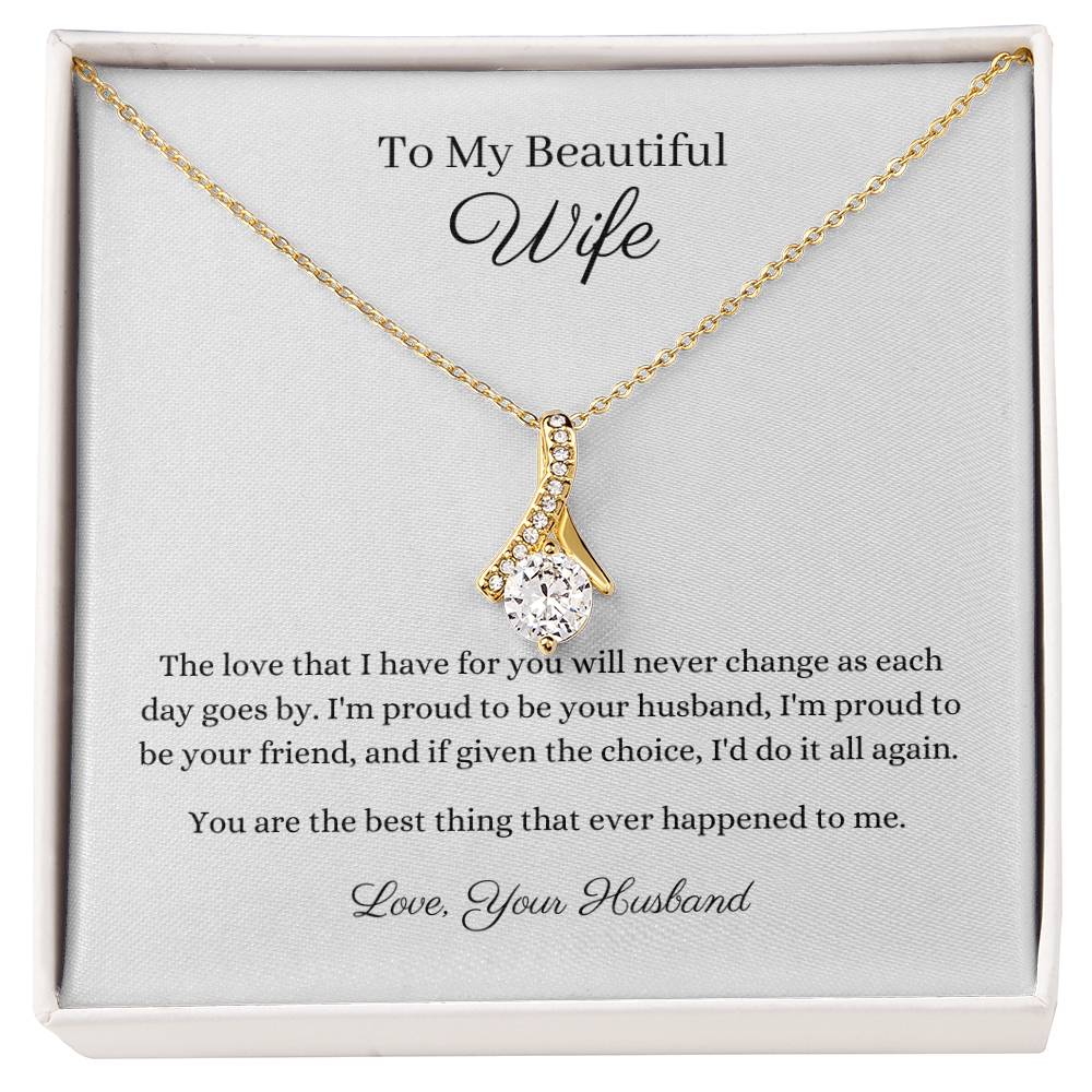 Personalised Gift For Her 14k or 18k gold finish Petite Pendant Necklace With Cubic Zirconia Crystals