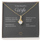 To My Wife Necklace Petite Ribbon Necklace 14k white or 18k yellow gold