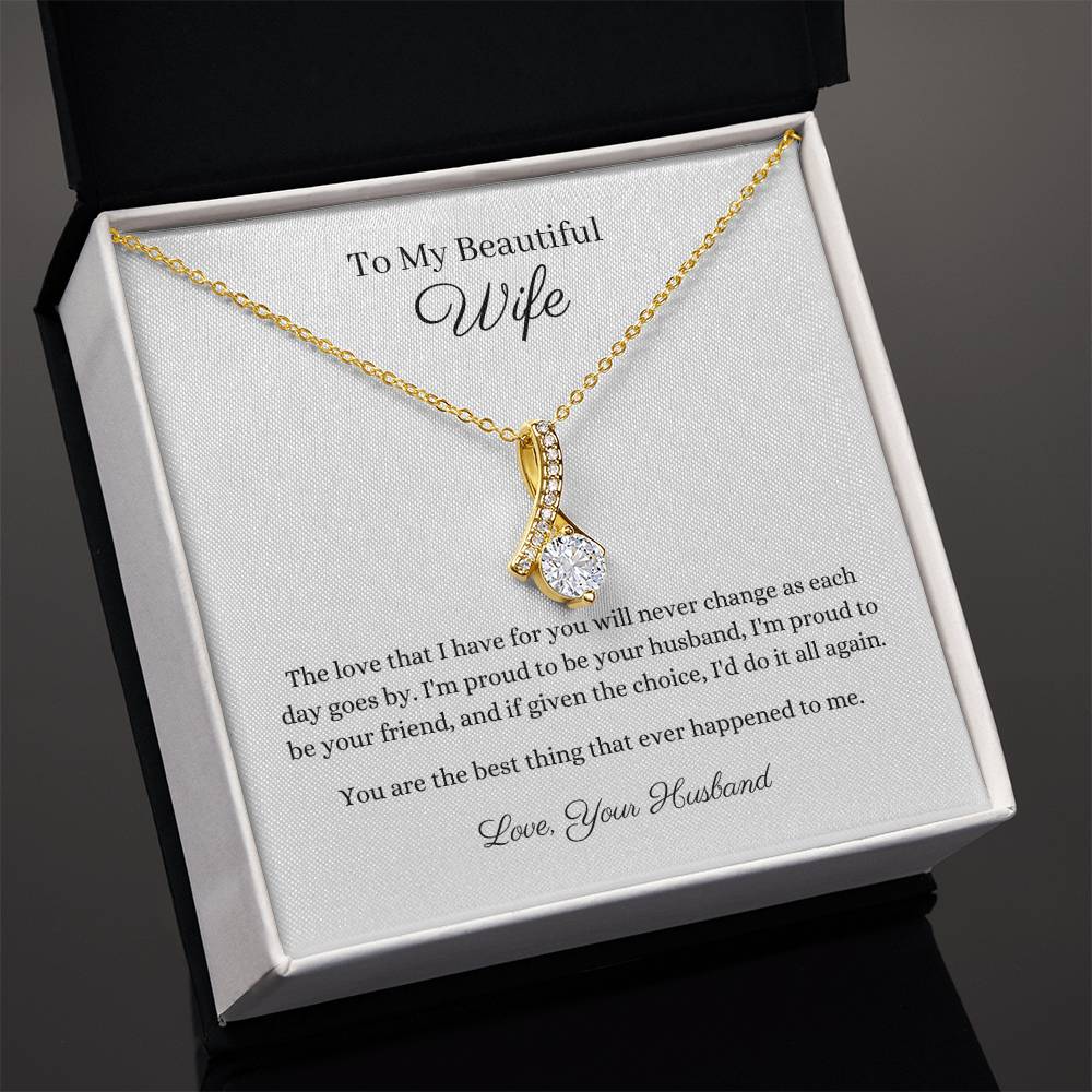 Personalised Gift For Her 14k or 18k gold finish Petite Pendant Necklace With Cubic Zirconia Crystals