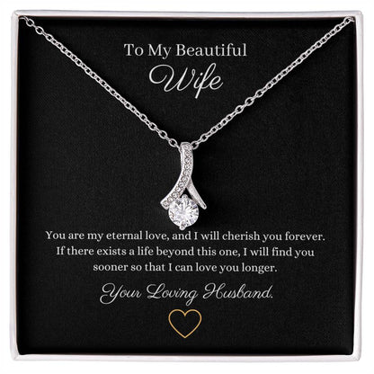 14k white gold finish or 18k yellow gold finish  Ribbon pendant necklace