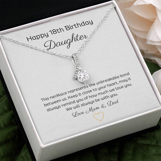 Happy 18th Birthday Daughter 14k or 18K Gold Petite Pendant Necklace