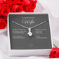 To My Wife Necklace Petite Ribbon Necklace 14k white or 18k yellow gold