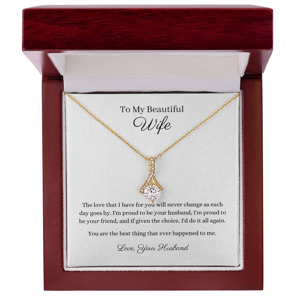 Personalised Gift For Her 14k or 18k gold finish Petite Pendant Necklace With Cubic Zirconia Crystals