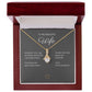 To My Wife Necklace Petite Ribbon Necklace 14k white or 18k yellow gold