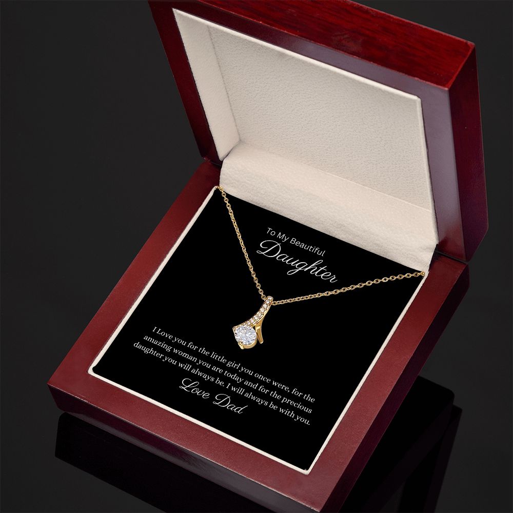 Beautiful Petite Ribbon pendant Necklace