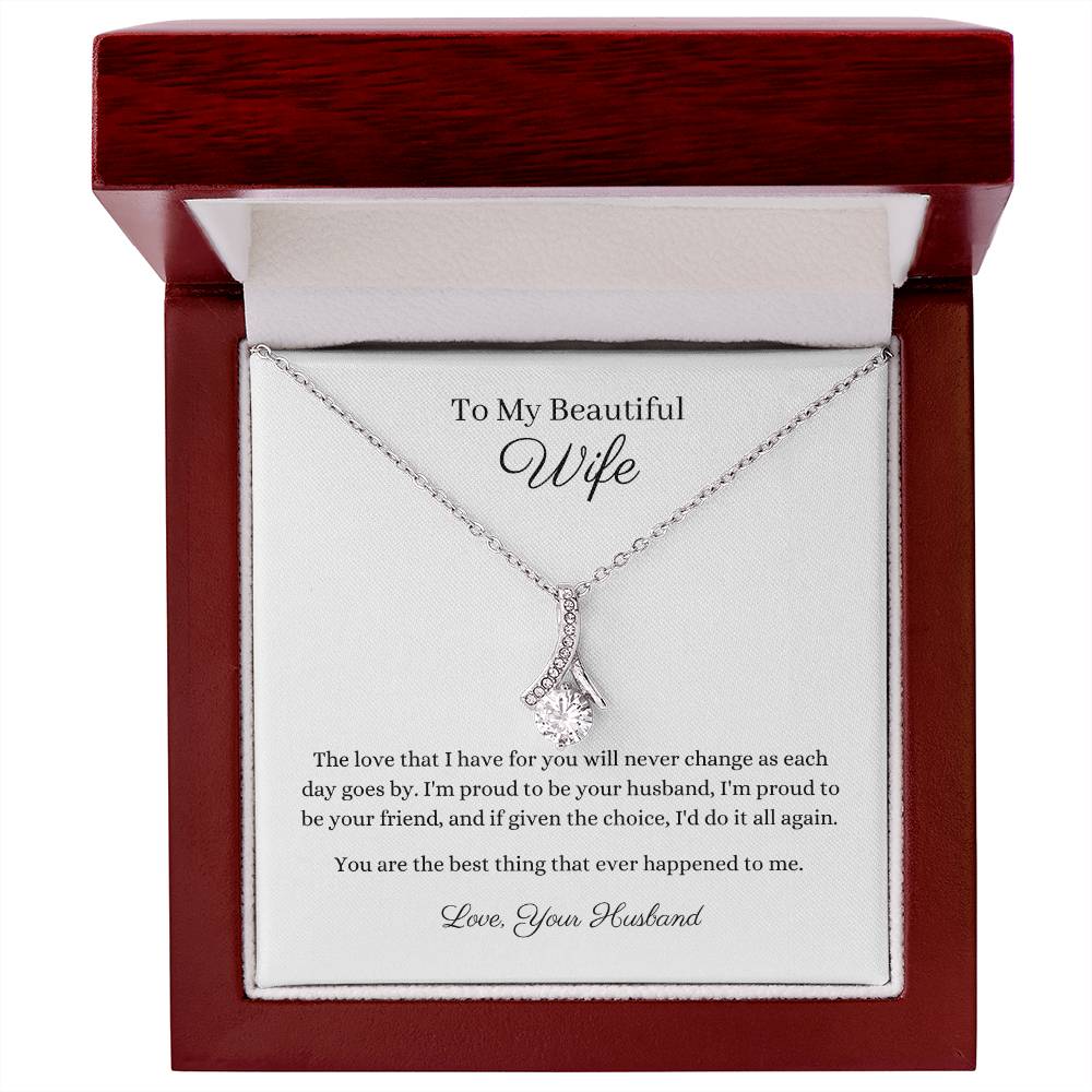 Personalised Gift For Her 14k or 18k gold finish Petite Pendant Necklace With Cubic Zirconia Crystals
