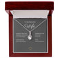 To My Wife Necklace Petite Ribbon Necklace 14k white or 18k yellow gold