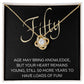 50th Birthday, Beautiful Love Knot 14k or 18k finish Necklace. Features a beautiful pendant embellished with premium cubic zirconia crystals and heartfelt message card.