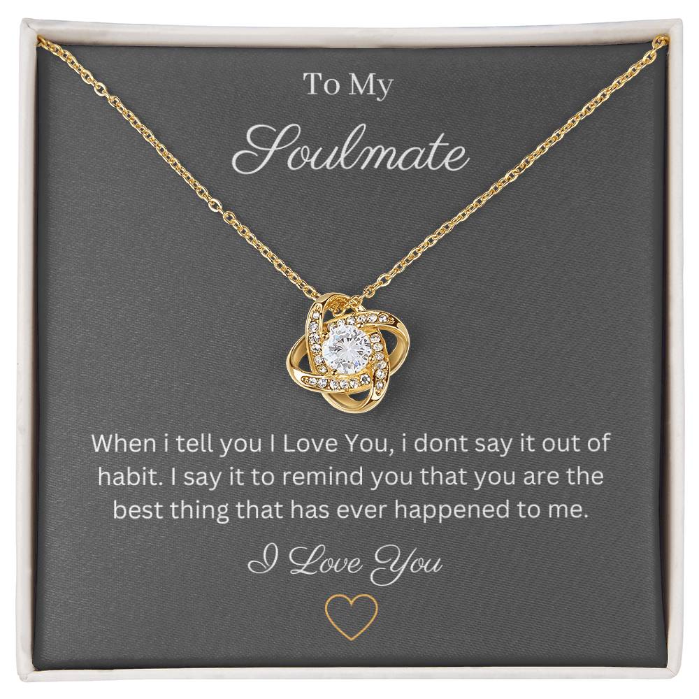 To My Soulmate Love Knot Pendant Necklace
