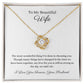 Beautiful Wife Love Knot 14k or 18k gold finish Pendant Embellished With Cubic Zirconia Crystals