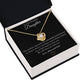 14k white gold or 18k yellow gold finish wife love knot pendant necklace with cubic zirconia crystals, including personalised message