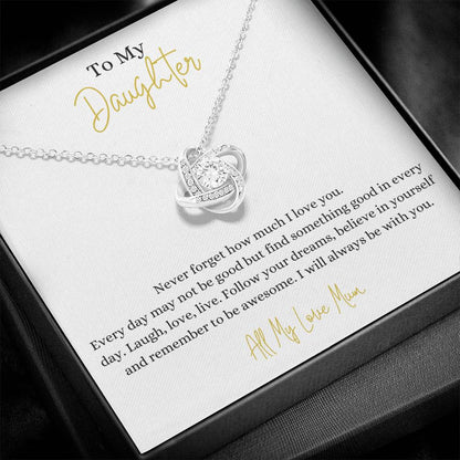 14k or 18K Gold Beautiful Daughter love knot Pendant Necklace