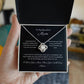 To My Mum, Beautiful Love Knot 14k or 18k finish Necklace. Features a beautiful pendant embellished with premium cubic zirconia crystals and heartfelt message card