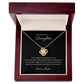 To My Daughter Love Gold Knot Necklace with cubic zirconia stones