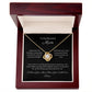To My Mum, Beautiful Love Knot 14k or 18k finish Necklace. Features a beautiful pendant embellished with premium cubic zirconia crystals and heartfelt message card