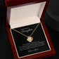 To My Daughter Love Gold Knot Necklace with cubic zirconia stones