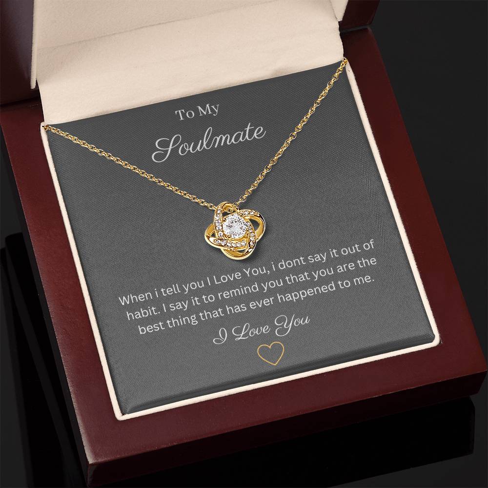 To My Soulmate Love Knot Pendant Necklace