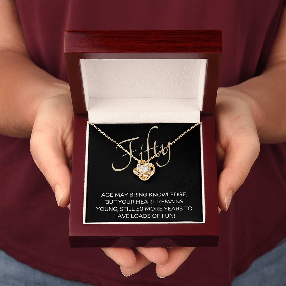 50th Birthday Love Knot Necklace.