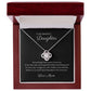 To My Daughter Love Knot Necklace with cubic zirconia stones