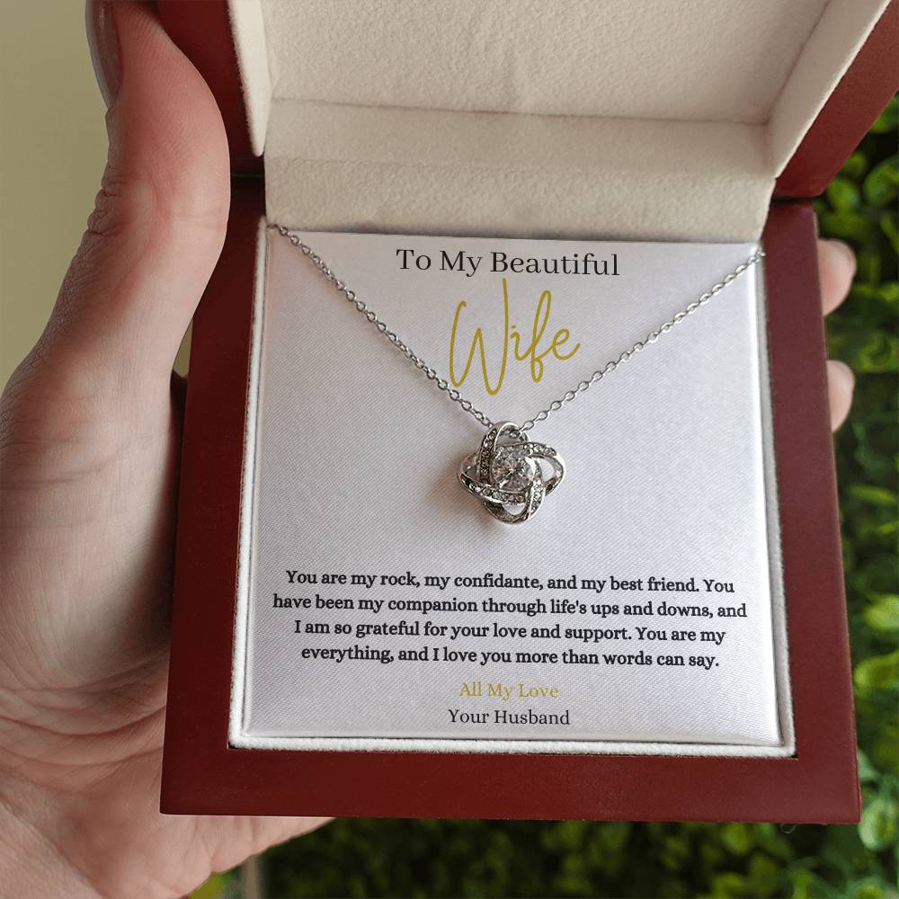 14k white gold or 18k yellow gold finish wife pendant necklace with cubic zirconia crystals
