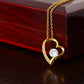 14k white gold finish Heart necklace