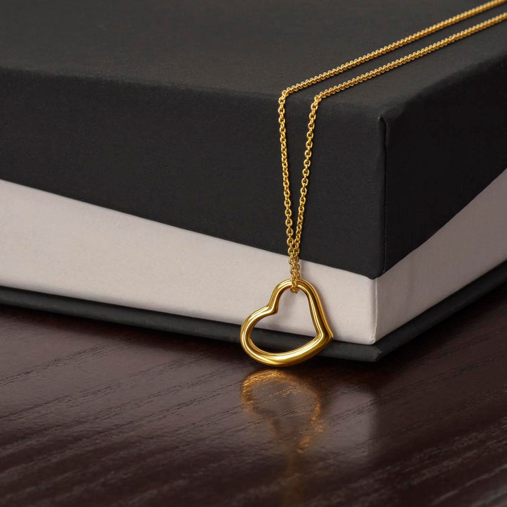 Delicate Heart Necklace Sterling Silver With 18k Yellow Gold Finish