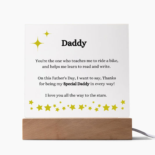 Daddy Fathers Day Acrylic Plaque With LED Option