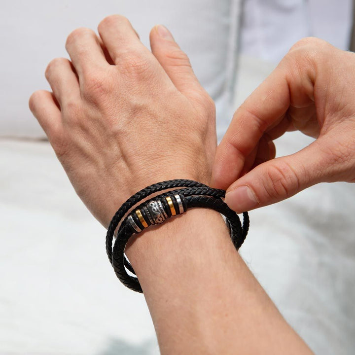 To My Husband "Love You Forever" Vegan Leather Bracelet with Message Card